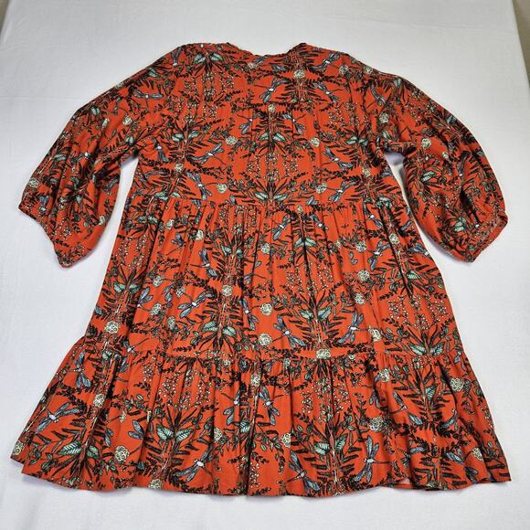 Kelly Louise Judd Anthropologie Flannel Sleep Dress Whimsical Red Dragonfly XL - Picture 16 of 16